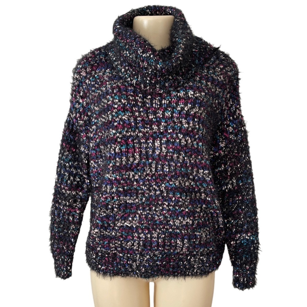 Philosophy Speckled Multicolor Cowl Neck Soft Cozy Sweater Top‎